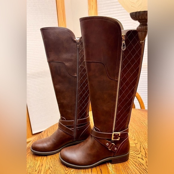 Hayden by Guess GBG Size 6.5 Tall Boots New Equestrian Brown Horse Quiet Luxury - Picture 1 of 16